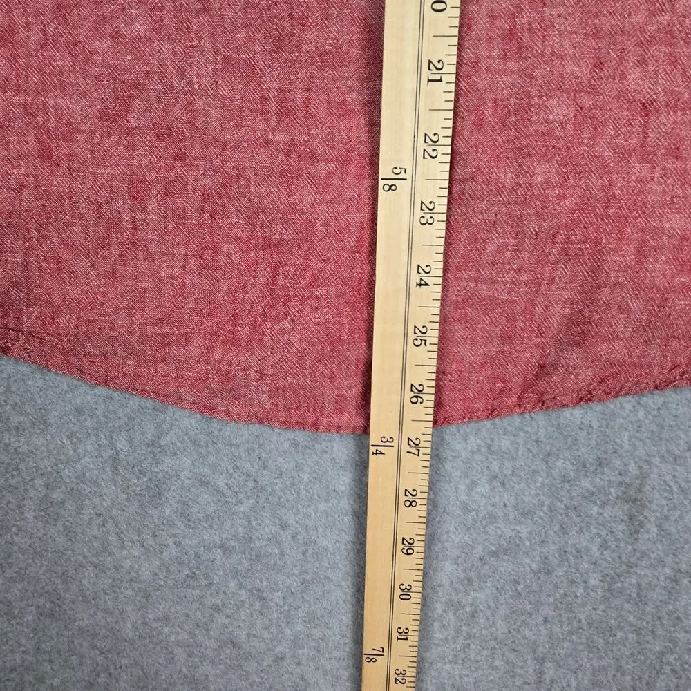 American Rag Cie Mens Medium Red Linen Blend Short Sleeve Button Down Shirt - Picture 11 of 12